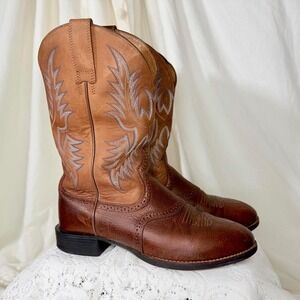 Ariat Brown Leather Western Cowboy Boots — Men's 8.5 / Women's 10
